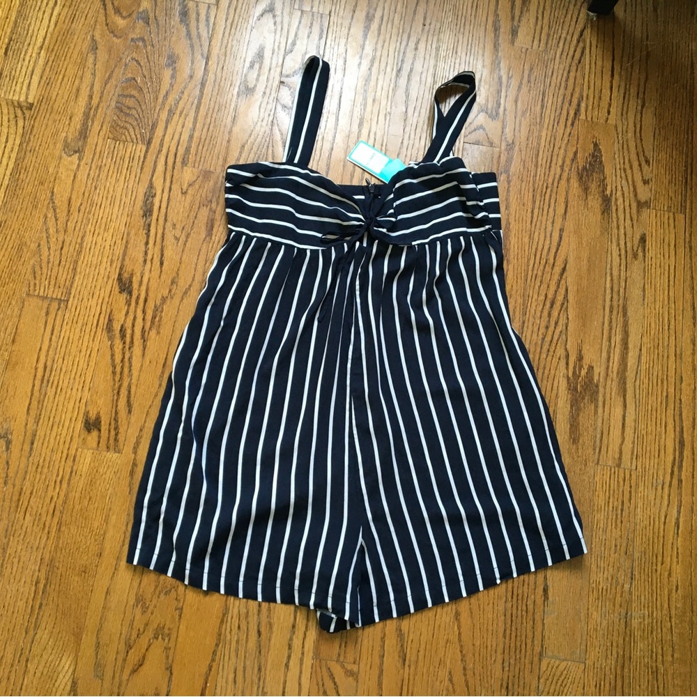 NWT Seafolly Newsport blue/ striped romper/playsuit size small